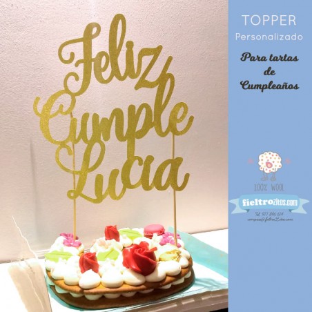 Topper para tartas de Cumpleaños